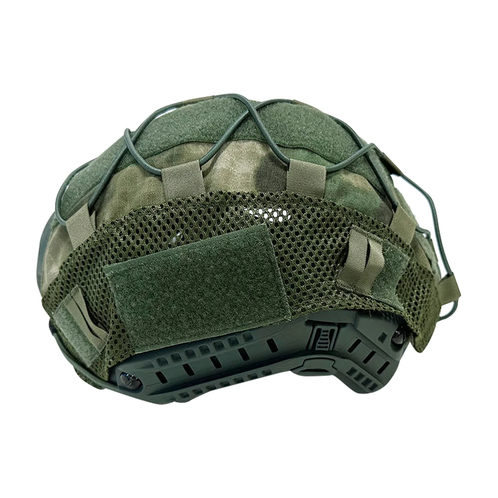 BOOIU Tactical Helmet Cover Airsoft High-cut Helmet Cover Hunting CS Camo with Elastic Cord for MH PJ BJOPS-Core Fast Helmet
