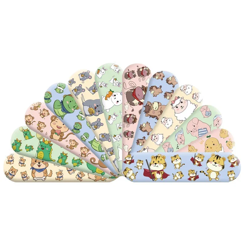 120pcs/set Round Strip Shape Band Aid First Aid Wound Plaster Skin Dressing Patch for Children Adults Adhesive Bandages Kawaii