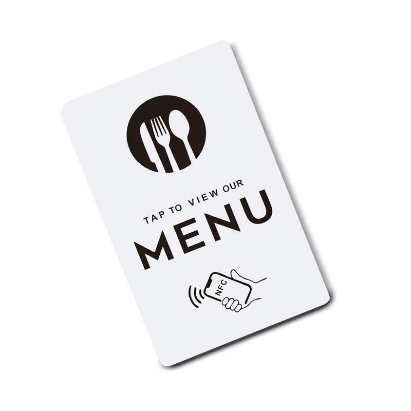 NFC Standard PVC Card for Online Menu Quick Link to Menu