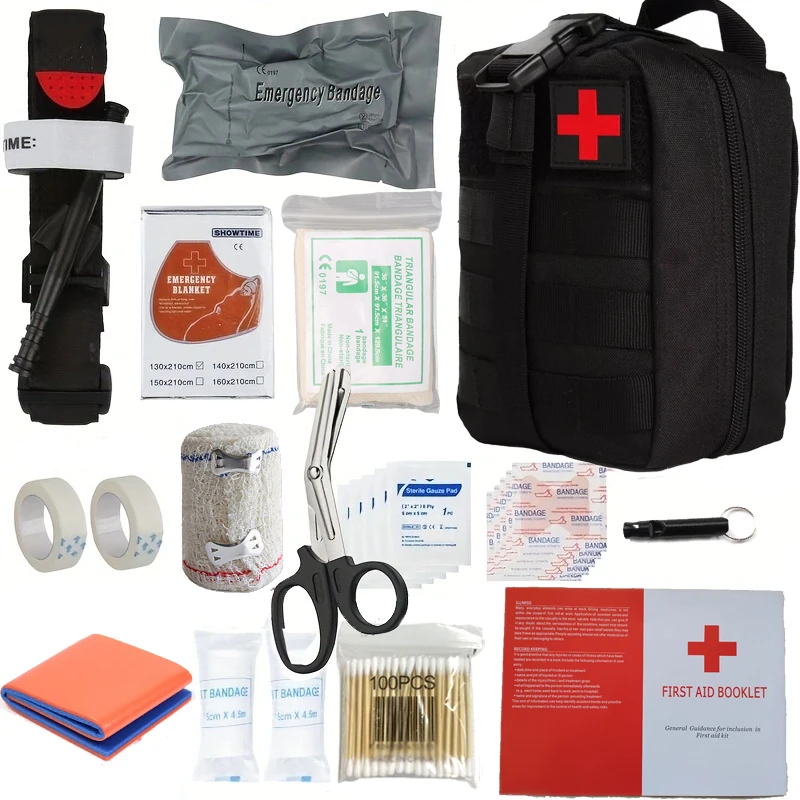 50pcs IFAK Trauma Survival First Aid Kit, Camping Gear Supplies Emergency Survival Kit, Hiking Kit
