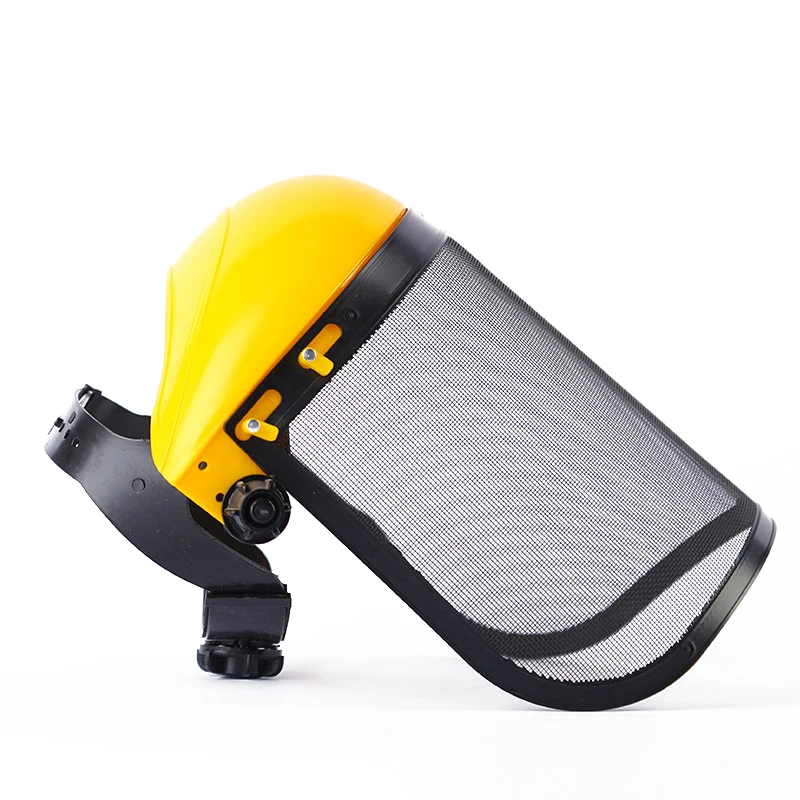Stainless Steel Garden Grass Trimmer Safety Helmet Hat With Full Face Mesh Splash Proof Face Screen Safety Protective Mask