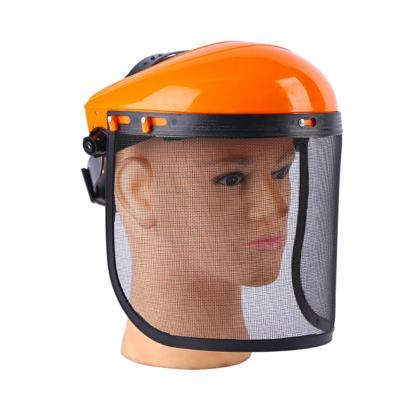 Stainless Steel Garden Grass Trimmer Safety Helmet Hat With Full Face Mesh Splash Proof Face Screen Safety Protective Mask
