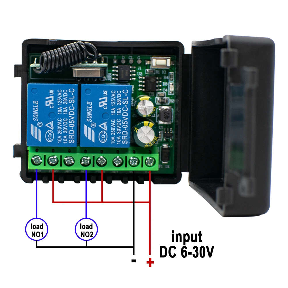 12V 24V RF 433Mhz Actuator Motor Controller, 2CH Receiver Module Switch & Transmitter For LED Door Electromagnetic Lock