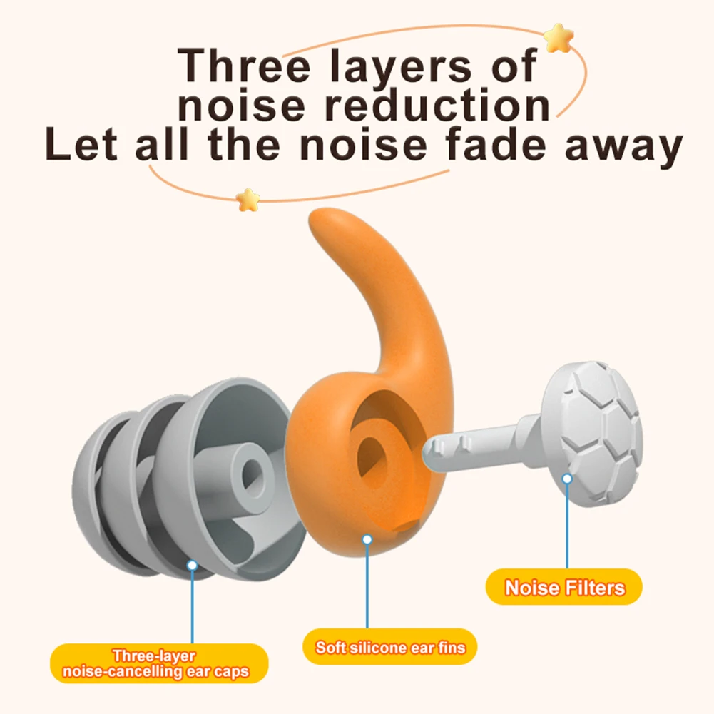 Silicone Earplug For Children Swimming Ear Protection Noise Reduction Waterproof Sleeping Earplugs for 5-12 Year Old Children