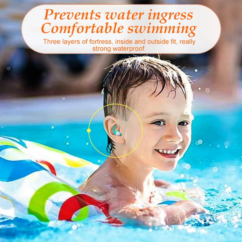 Silicone Earplug For Children Swimming Ear Protection Noise Reduction Waterproof Sleeping Earplugs for 5-12 Year Old Children