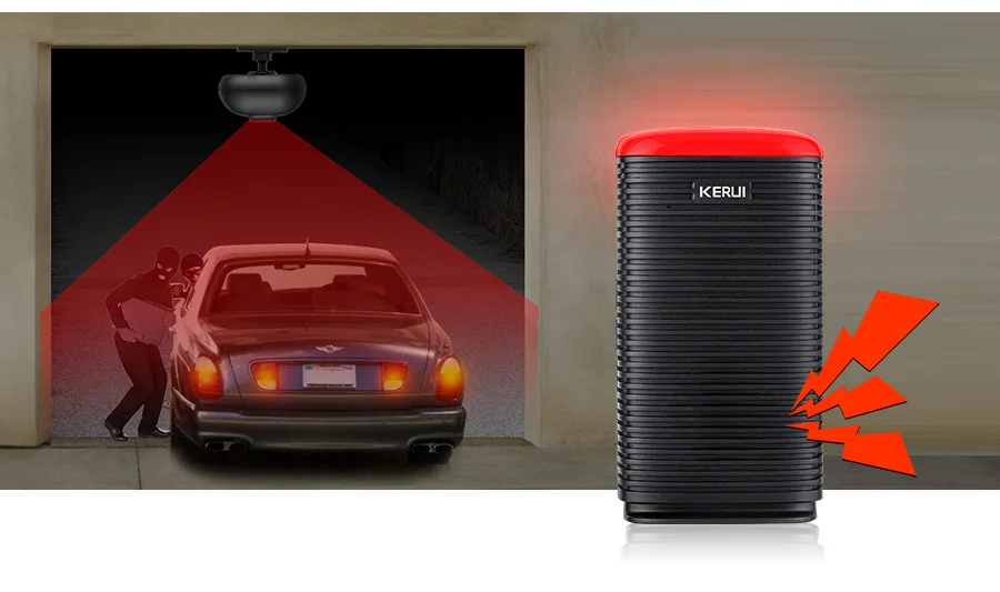 KERUI DW9 Driveway Garage Alarm Wireless Welcome Burglar Passage Detector Outdoor PIR Motion Sensor Alarm Security Protection