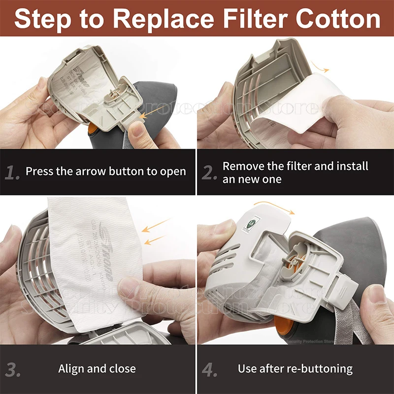 21in1 Dust Mask Carbon Filter Cotton Respirator Half Face Dust-Proof Anti Industrial Construction Dust Haze Fog Safety Gas Mask