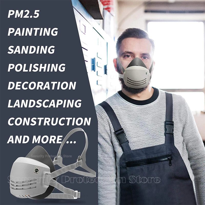 21in1 Dust Mask Carbon Filter Cotton Respirator Half Face Dust-Proof Anti Industrial Construction Dust Haze Fog Safety Gas Mask