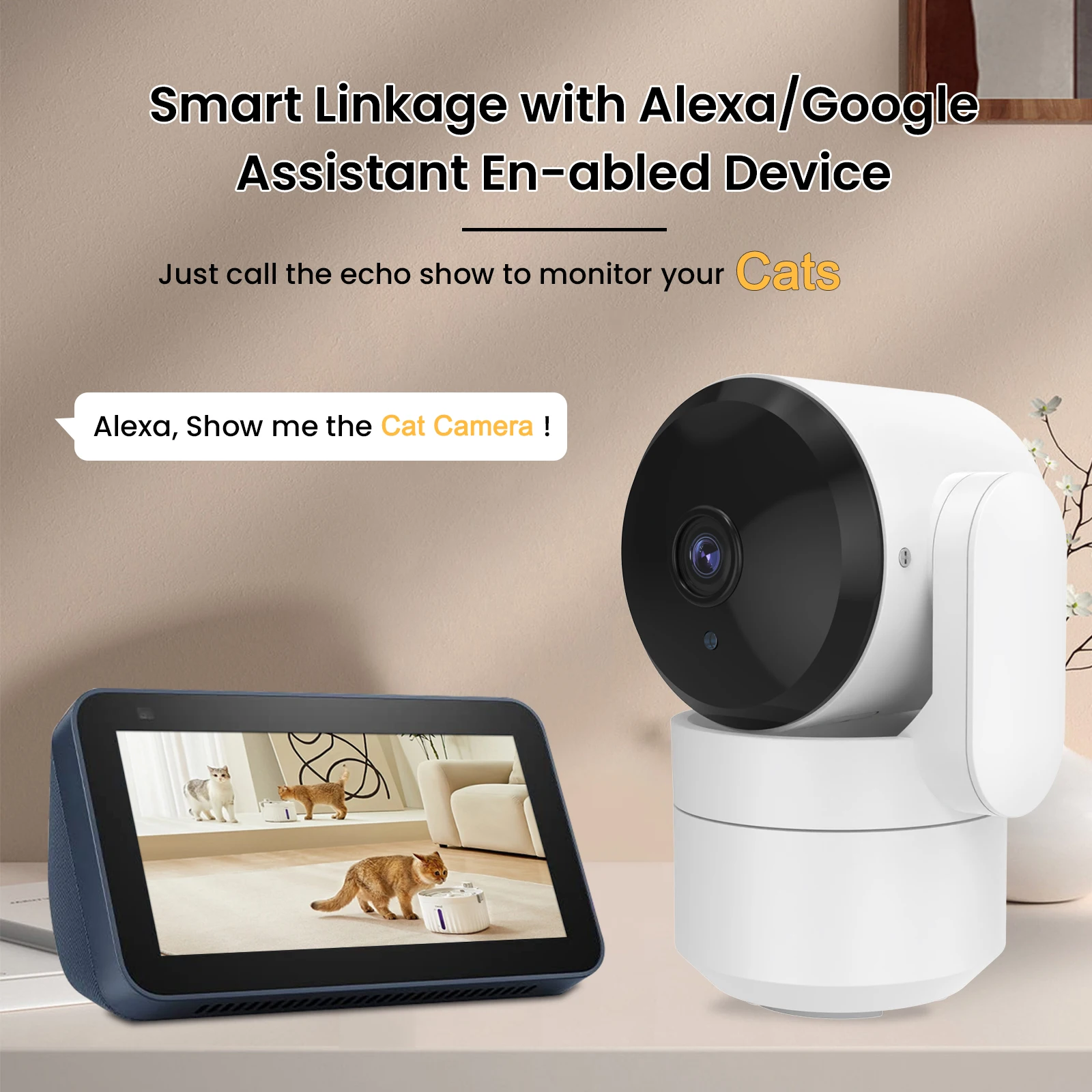 Tuya 1080P Wifi Camera Indoor 360 PTZ Pet Baby Monitor IR Night Vision Ai Detect P2P Surveillance IP Cameras with Google Alexa