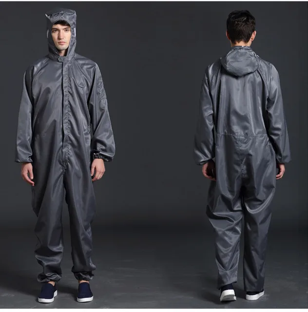 One-piece Coveralls Clean Clothes Hood Cleanroom Garments Clean Food Dust-proof Paint Work Clothing Unisex Protective Overalls