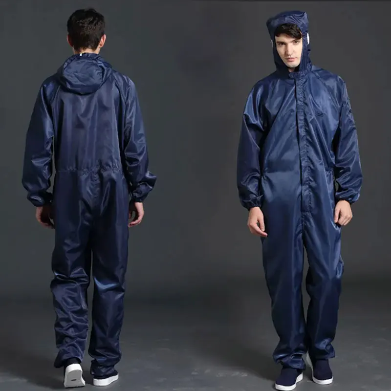 One-piece Coveralls Clean Clothes Hood Cleanroom Garments Clean Food Dust-proof Paint Work Clothing Unisex Protective Overalls