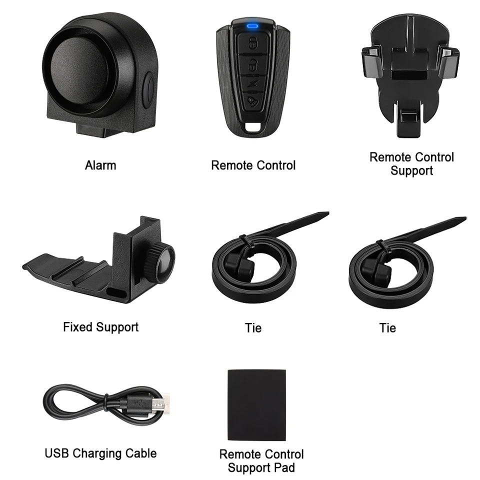 Awapow Smart Anti-theft Bike Alarm Wireless Bicycle Motorcycle Vibration Detector USB Charging Remote Control Burglar Alarm