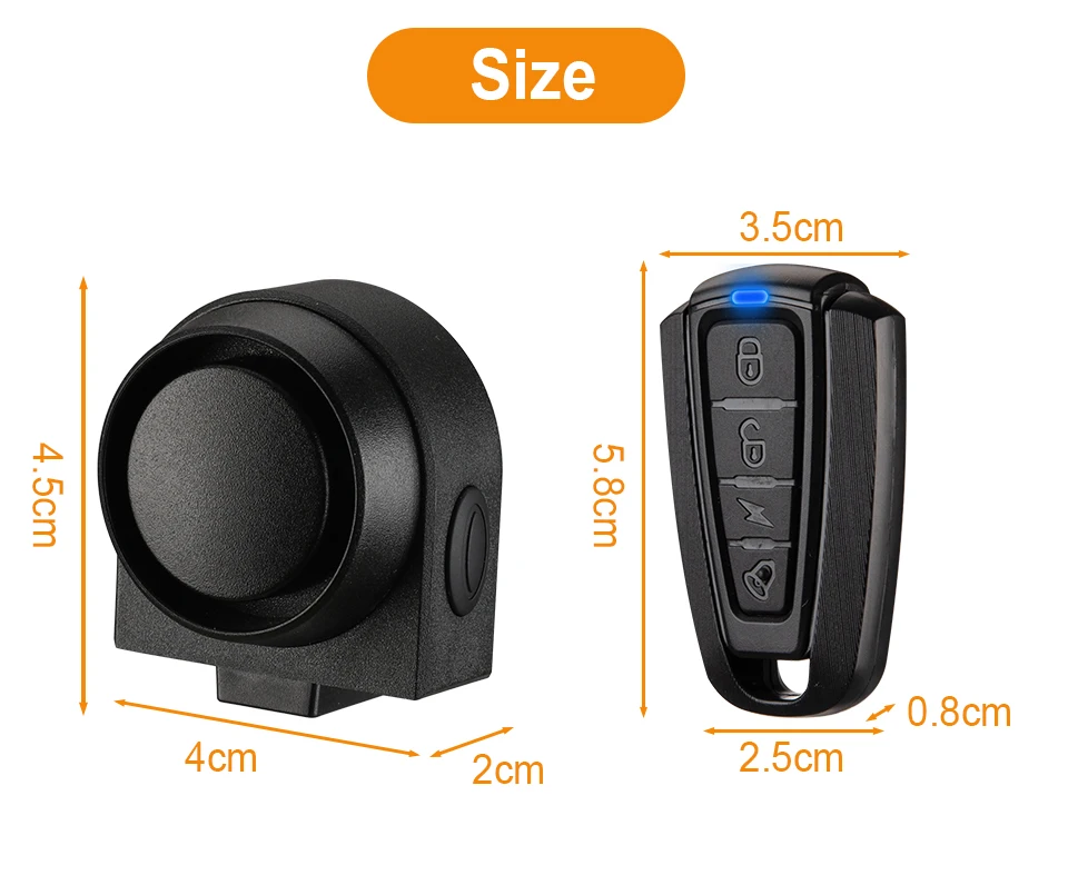 Awapow Smart Anti-theft Bike Alarm Wireless Bicycle Motorcycle Vibration Detector USB Charging Remote Control Burglar Alarm