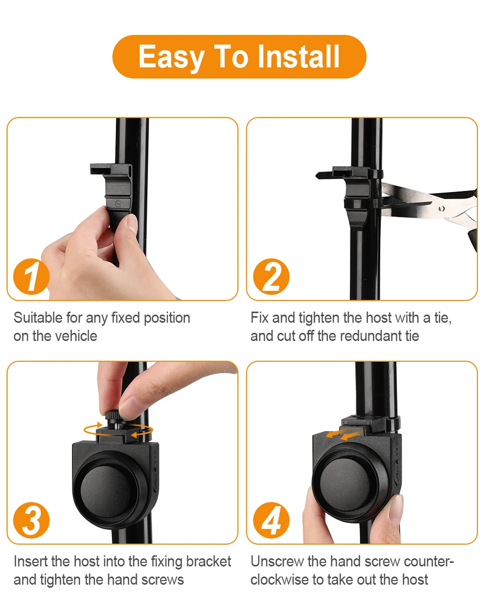 Awapow Smart Anti-theft Bike Alarm Wireless Bicycle Motorcycle Vibration Detector USB Charging Remote Control Burglar Alarm