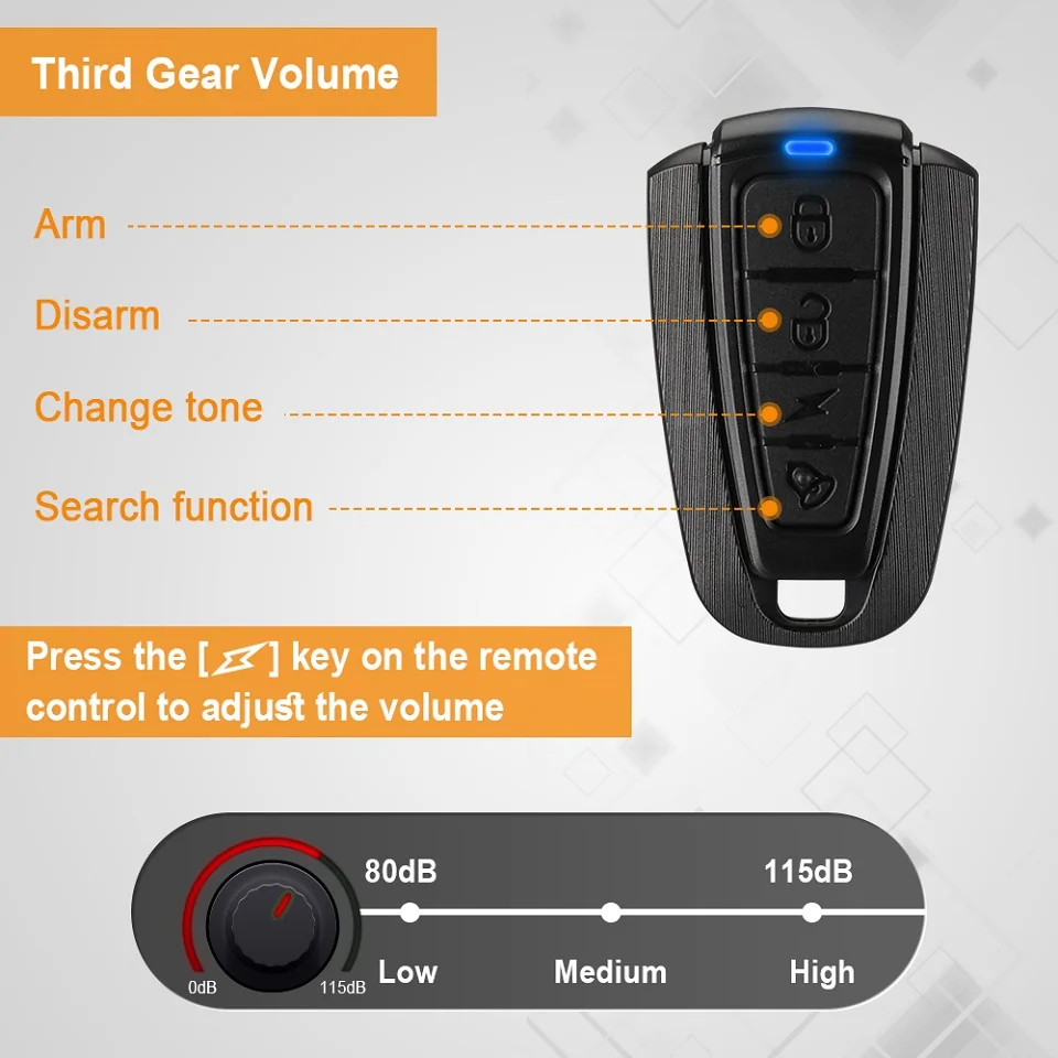 Awapow Smart Anti-theft Bike Alarm Wireless Bicycle Motorcycle Vibration Detector USB Charging Remote Control Burglar Alarm