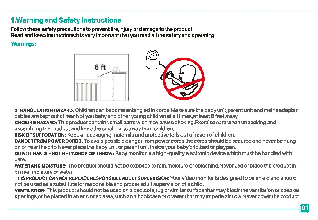 SM50/SM530A 5 Inch LCD Video Baby Monitors Wireless Babysitter Two Way Audio Night Light Temperature Pet Baby Camera Nanny Music