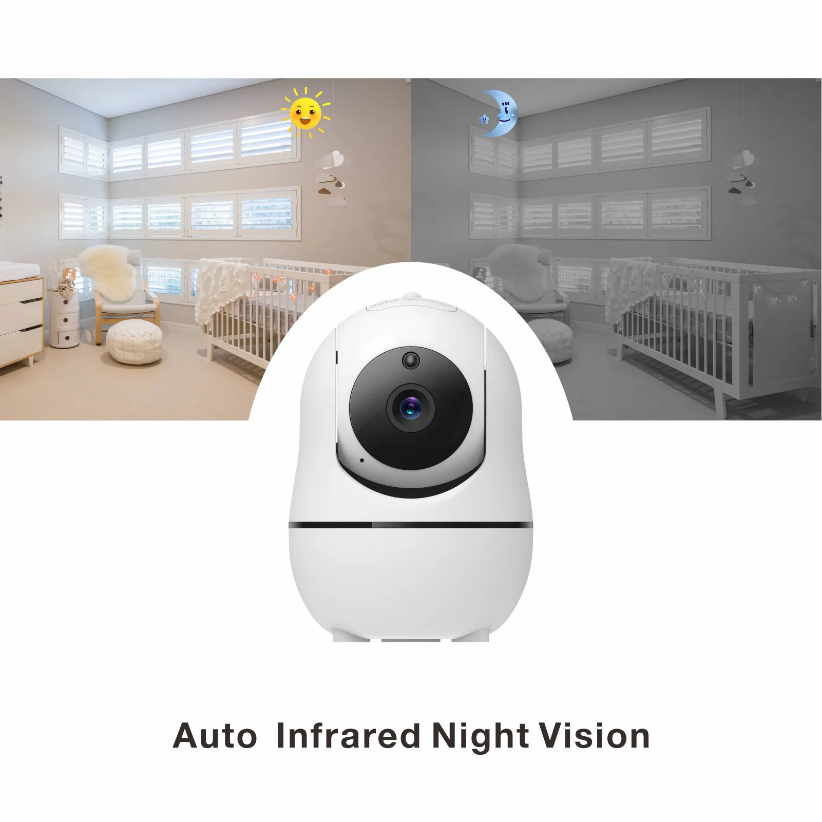 SM50/SM530A 5 Inch LCD Video Baby Monitors Wireless Babysitter Two Way Audio Night Light Temperature Pet Baby Camera Nanny Music