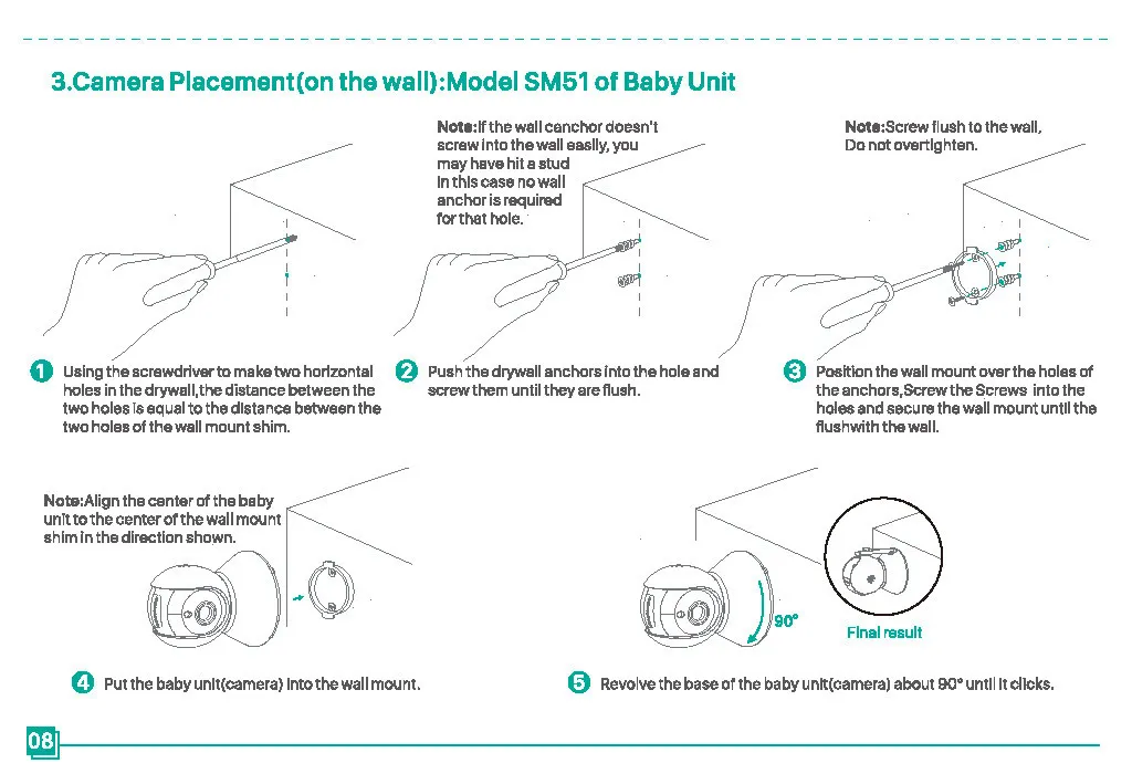 SM50/SM530A 5 Inch LCD Video Baby Monitors Wireless Babysitter Two Way Audio Night Light Temperature Pet Baby Camera Nanny Music