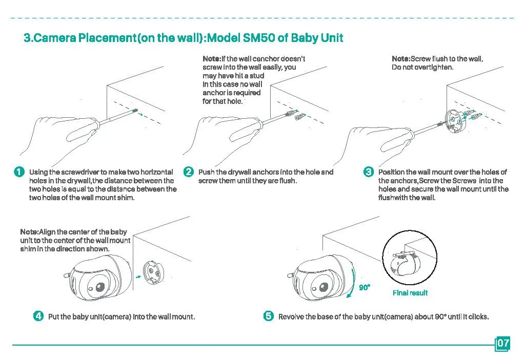 SM50/SM530A 5 Inch LCD Video Baby Monitors Wireless Babysitter Two Way Audio Night Light Temperature Pet Baby Camera Nanny Music