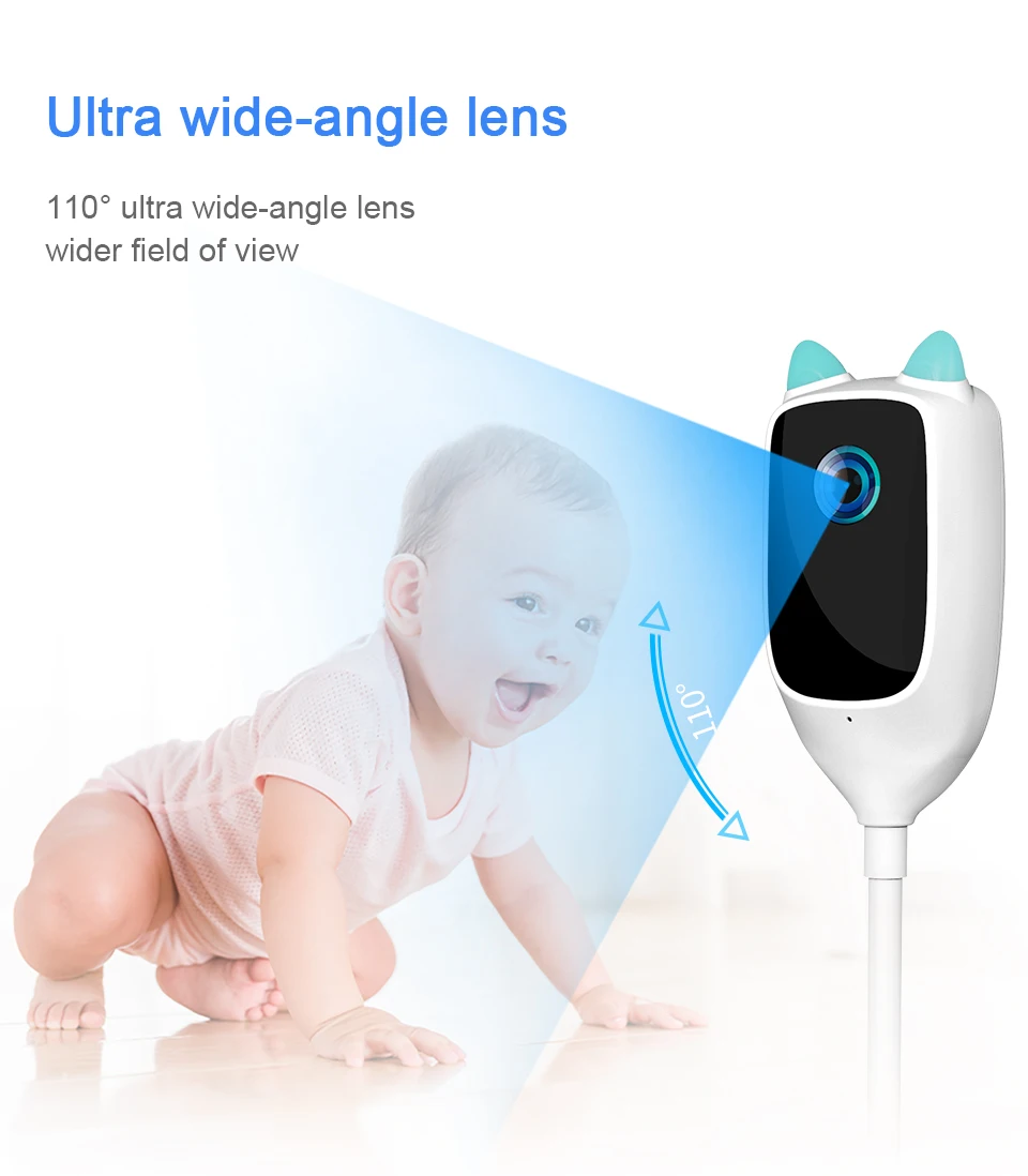 4MP XIAOVV  Video Baby Monitor Cry Detection Full Color Night Vision 360 Degree Rotating Two-way audio WiFi Indoor infant Camera