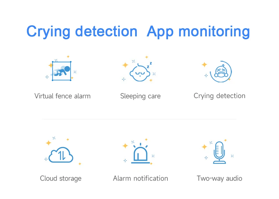 4MP XIAOVV  Video Baby Monitor Cry Detection Full Color Night Vision 360 Degree Rotating Two-way audio WiFi Indoor infant Camera