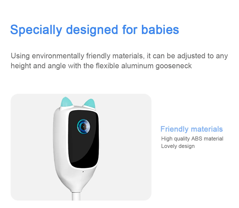 4MP XIAOVV  Video Baby Monitor Cry Detection Full Color Night Vision 360 Degree Rotating Two-way audio WiFi Indoor infant Camera