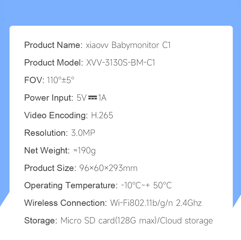 4MP XIAOVV  Video Baby Monitor Cry Detection Full Color Night Vision 360 Degree Rotating Two-way audio WiFi Indoor infant Camera