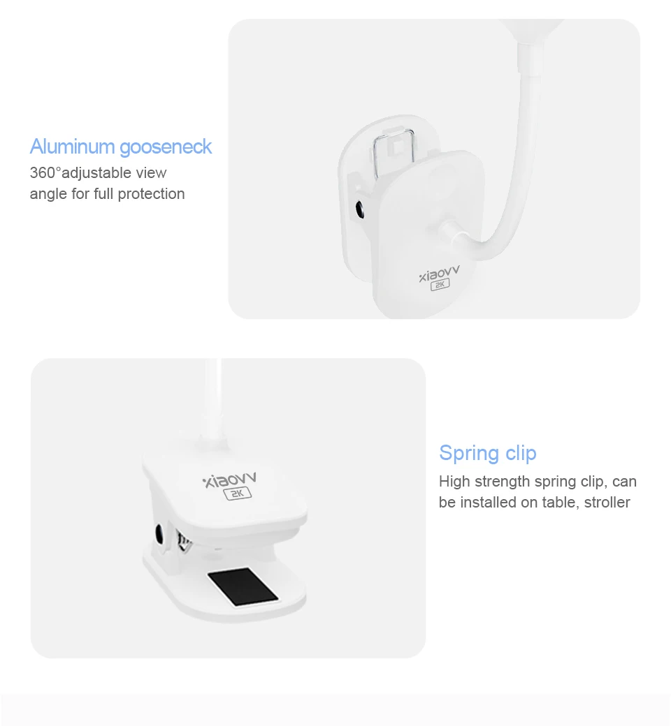 4MP XIAOVV  Video Baby Monitor Cry Detection Full Color Night Vision 360 Degree Rotating Two-way audio WiFi Indoor infant Camera
