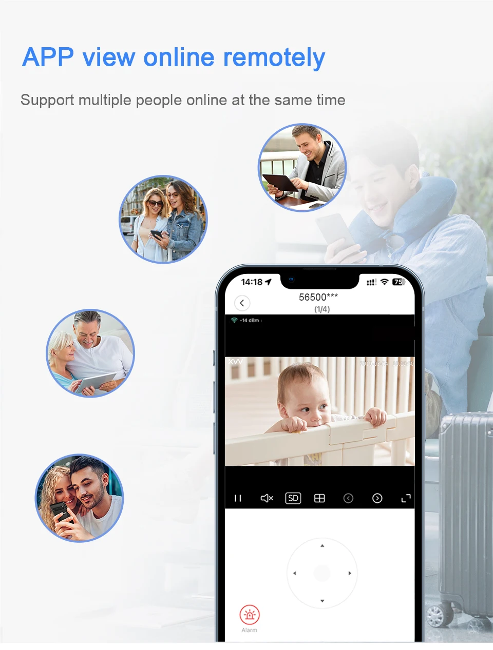4MP XIAOVV  Video Baby Monitor Cry Detection Full Color Night Vision 360 Degree Rotating Two-way audio WiFi Indoor infant Camera