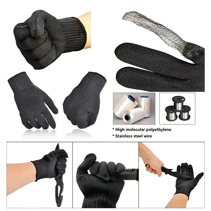 1-5Pair Stainless Steel Wire Cut Resistant Safety Gloves Anti-Cutting Protective Handwear for Enhanced Durability And Grip