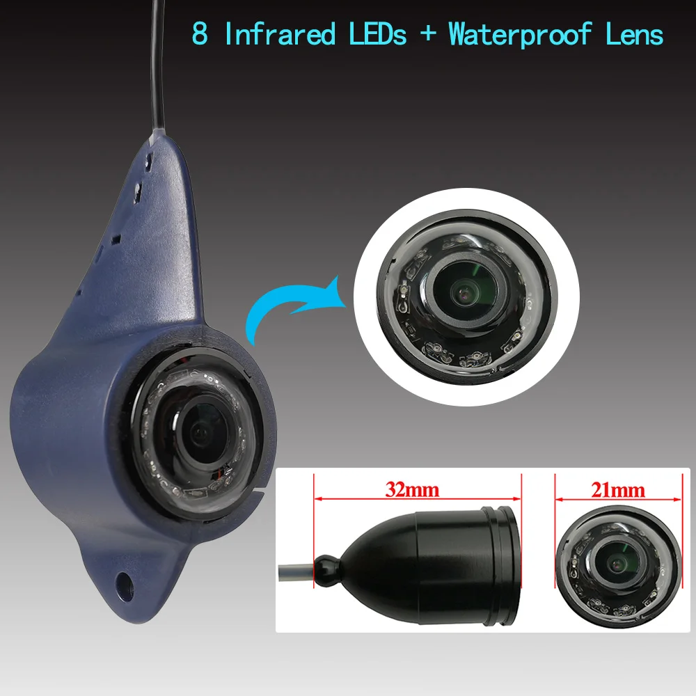 THEJLES HD 1000 Line Ice Fishing Underwater Camera 4.3 Inch IPS Screen Fish Finder With 8 Infrared Lights Can Turn ON/OFF