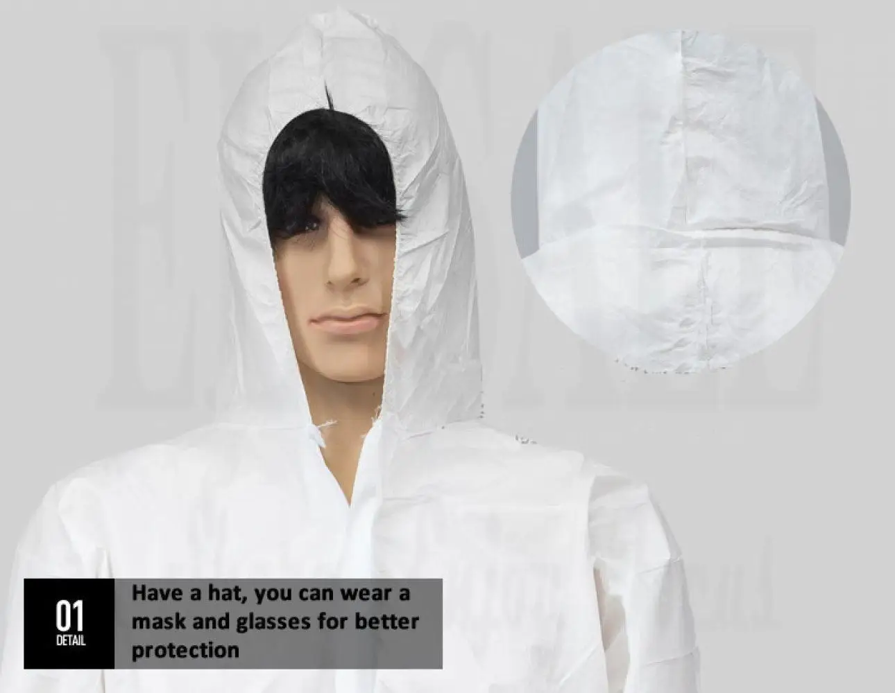 Unisex Sanitary Protection Jumpsuit Hazmat Suit Zip Isolation Protective Coveralls Disposable Anti Dust Sanitary Safety Clothing