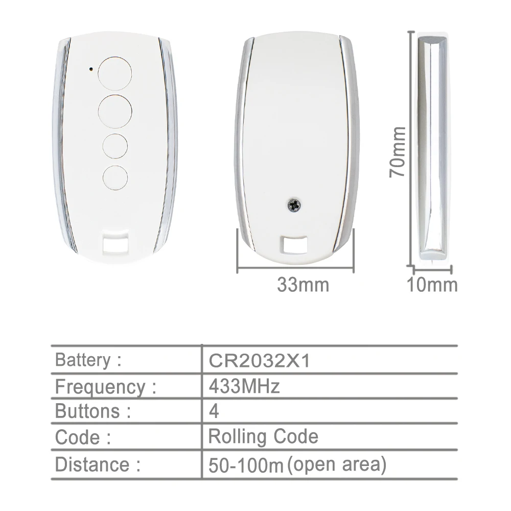 For STYLO2K STYLO4K STYLO Garage Door Remote Control 433.92MHz Rolling Code STYLO 4K 2K Gate Opener