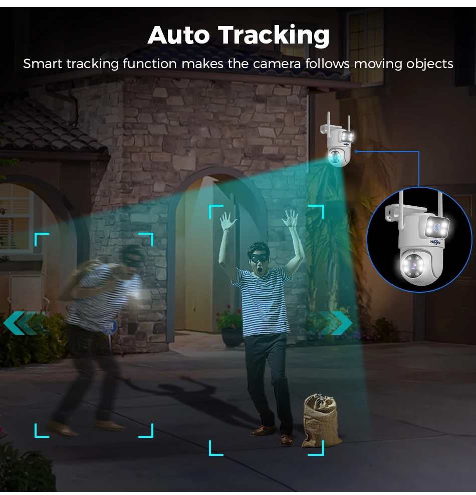 Hiseeu 10CH NVR Dual Lens Wireless CCTV Surveillance Kit Human Detection Night Vision P2P 3K 6MP IP Cameras Security System
