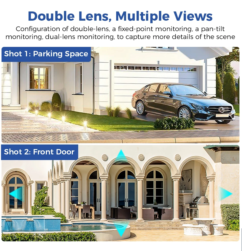 Hiseeu 10CH NVR Dual Lens Wireless CCTV Surveillance Kit Human Detection Night Vision P2P 3K 6MP IP Cameras Security System