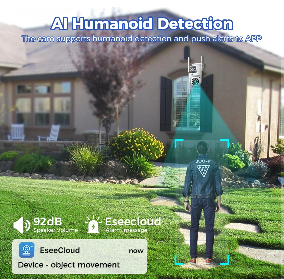 Hiseeu 10CH NVR Dual Lens Wireless CCTV Surveillance Kit Human Detection Night Vision P2P 3K 6MP IP Cameras Security System