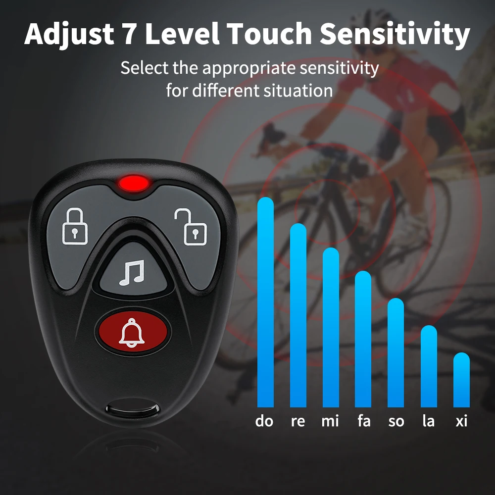 Extractme Bike Alarm Wireless Waterproof Bicycle Alarm Security-protection Alarm Security System USB Charging Remote Control