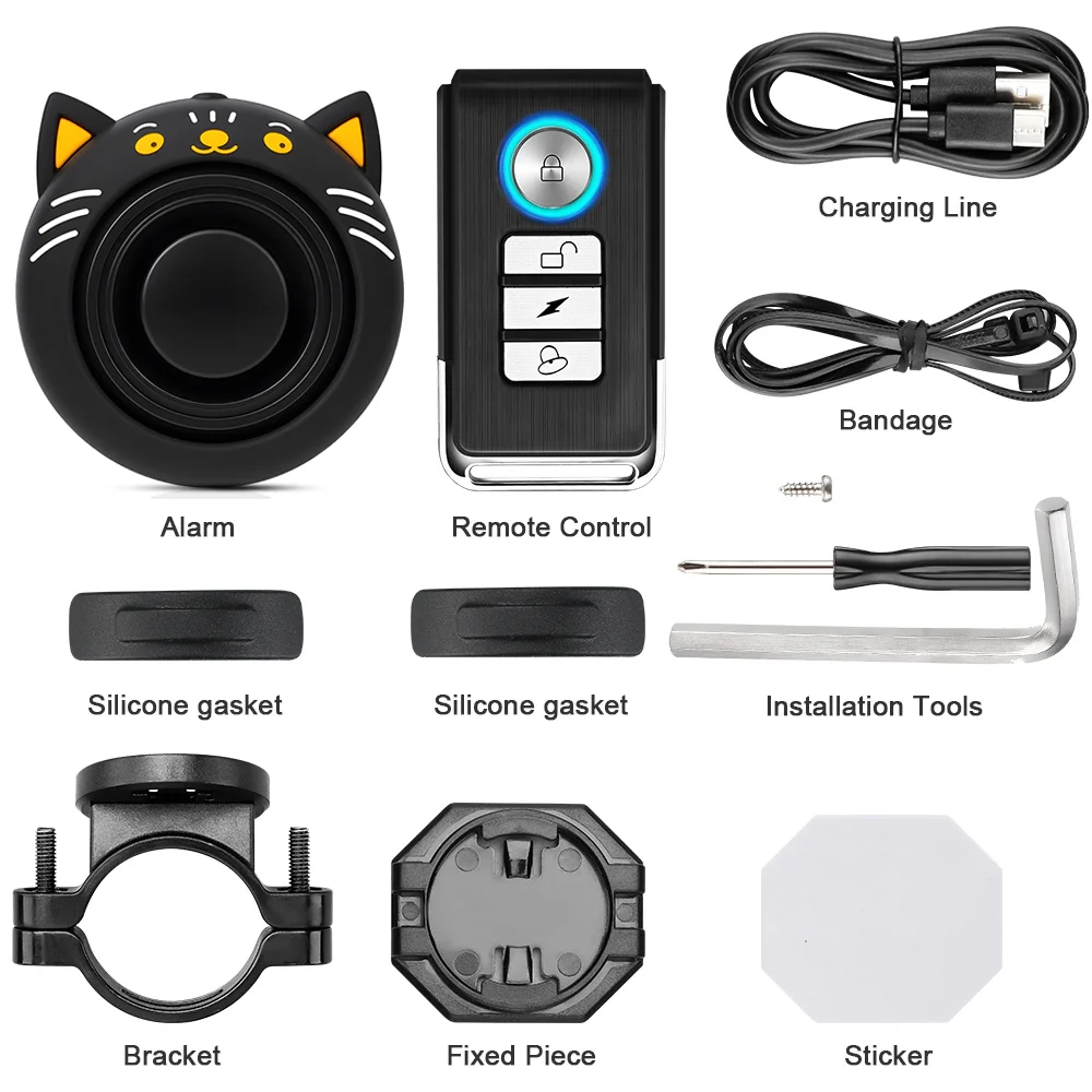 Extractme Bike Alarm Wireless Waterproof Bicycle Alarm Security-protection Alarm Security System USB Charging Remote Control