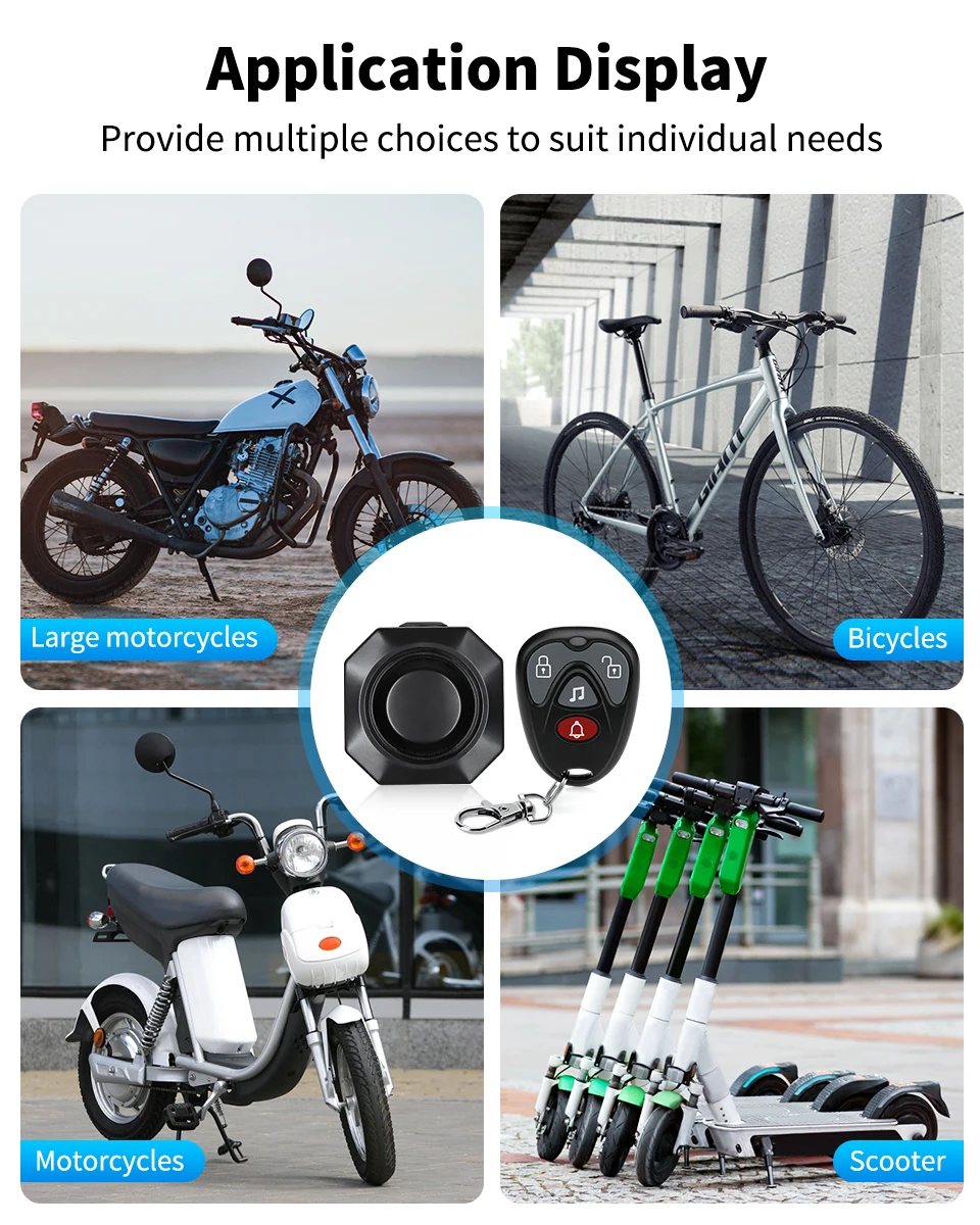 Extractme Bike Alarm Wireless Waterproof Bicycle Alarm Security-protection Alarm Security System USB Charging Remote Control