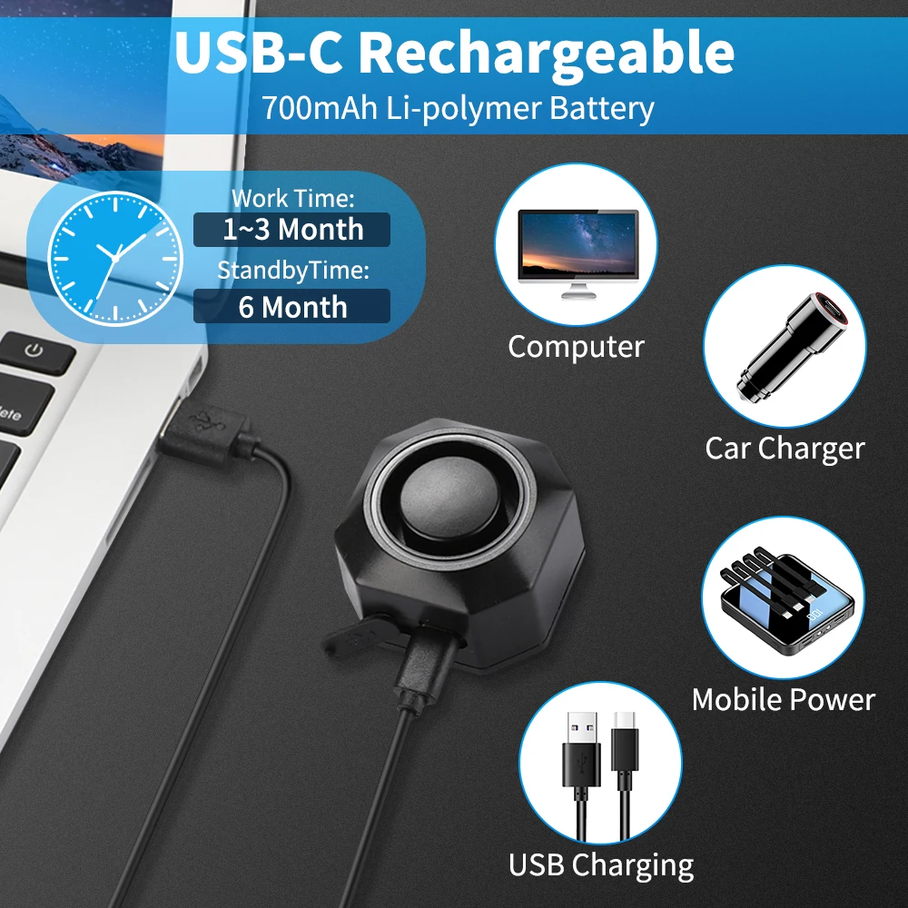 Extractme Bike Alarm Wireless Waterproof Bicycle Alarm Security-protection Alarm Security System USB Charging Remote Control