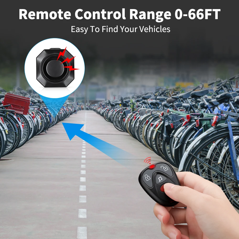 Extractme Bike Alarm Wireless Waterproof Bicycle Alarm Security-protection Alarm Security System USB Charging Remote Control