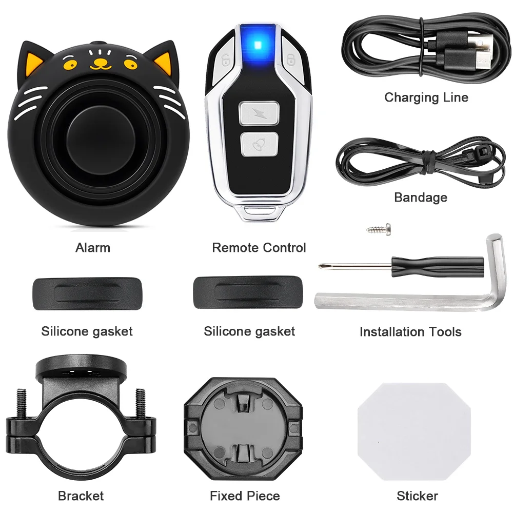 Extractme Bike Alarm Wireless Waterproof Bicycle Alarm Security-protection Alarm Security System USB Charging Remote Control