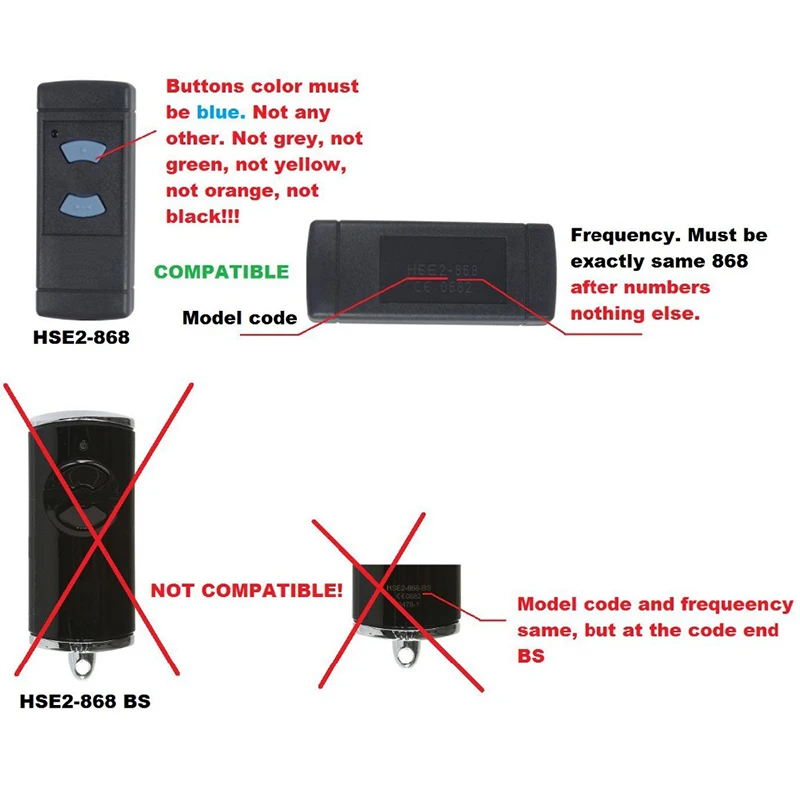 HSM4 868 HSM2 868mhz 868.35MHz Garage Door Remote Control Gate Key Fob