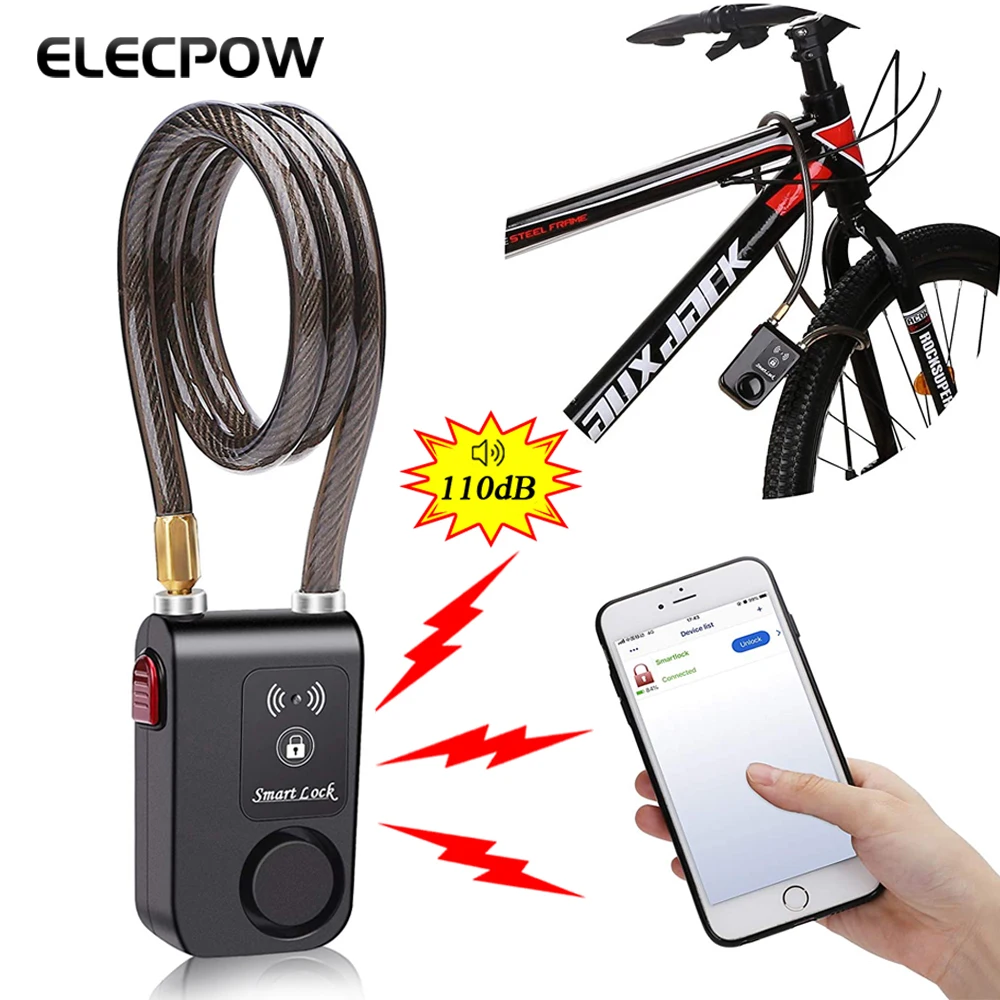Bluetooth Bike Motorcycle Anti Theft Lock Alarm Waterproof Burglar Vibration Bike Alarm Lock System Security Smart APP Control