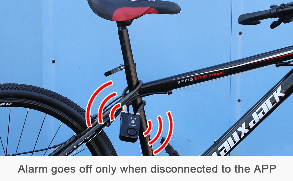 Bluetooth Bike Motorcycle Anti Theft Lock Alarm Waterproof Burglar Vibration Bike Alarm Lock System Security Smart APP Control