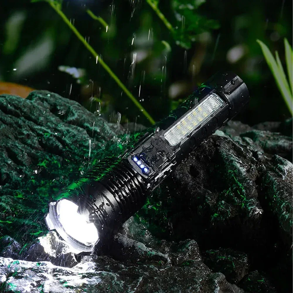 High Power LED Flashlight USB Rechargeable Torch Strong Light Flashlight Long Range Tactical Zoom Lamp Outdoor Camping Lantern