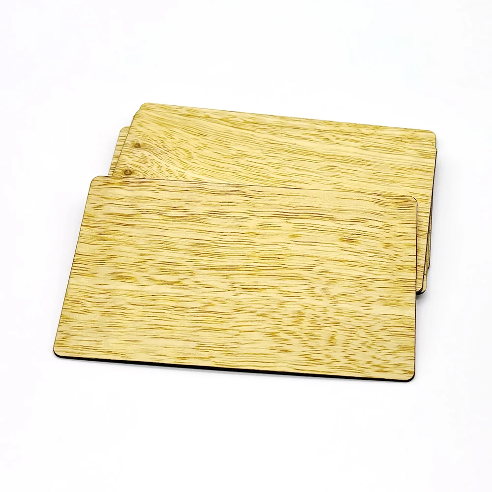 Hotel RFID Access Control NFC Wooden Cards 13.56MHz NFC215 Chip Eco-Friendly Material Wholesale Custom Logo NFC Wooden Tag Card