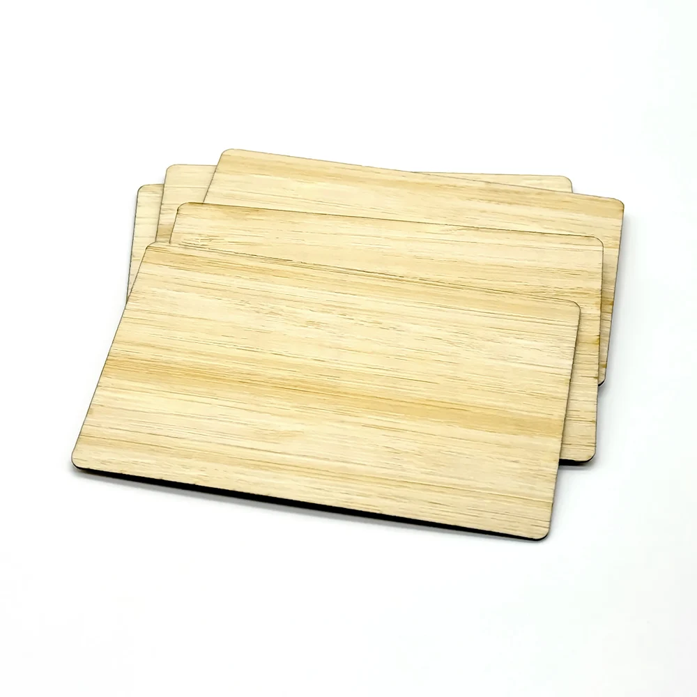 Hotel RFID Access Control NFC Wooden Cards 13.56MHz NFC215 Chip Eco-Friendly Material Wholesale Custom Logo NFC Wooden Tag Card