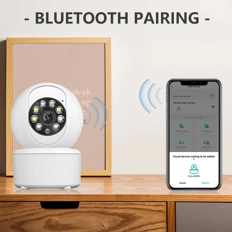 1080P Wireless WiFi Security Camera Home CCTV baby Monitor Full-Color Night Vision Automatic Tracking Two-Way Audio ICSEE