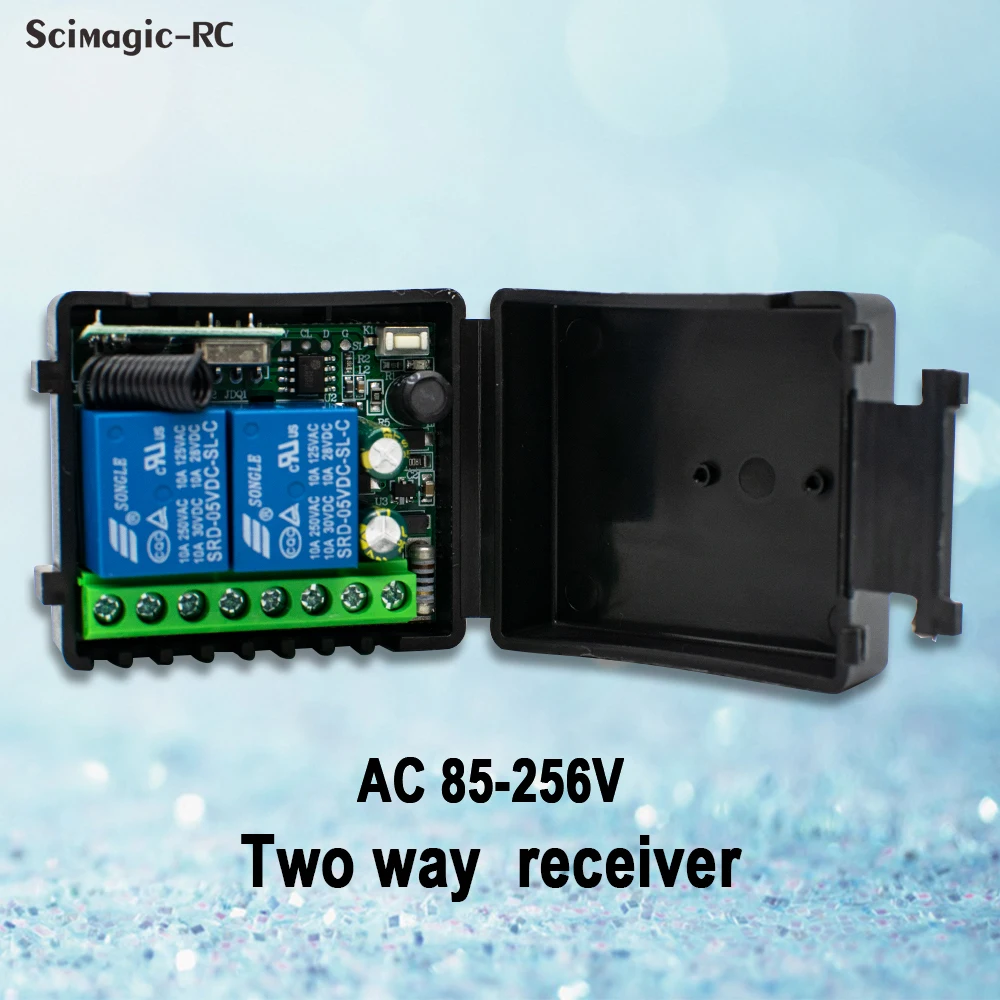 2 Channels 433Mhz RF Wireless Remote Control Switch AC 85-256V 220V 110V Relay 2CH Receiver Module For Garage Door Curtain Light